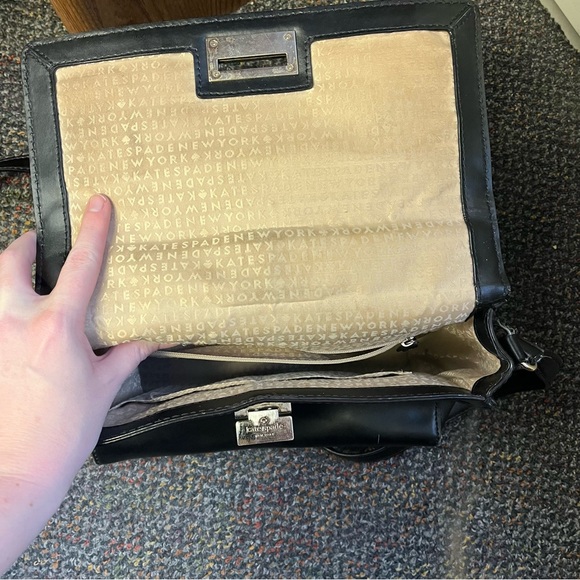 Kate Spade Doris Black Leather Top Handle Crossbody Satchel Bag - Picture 4 of 9